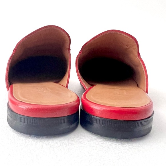 GUCCI | Princetown Horsebit Hibiscus Red Leather Mules Loafers Slippers US 9 - Picture 8 of 13